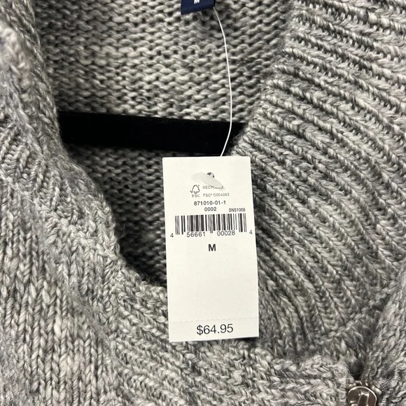 Gap Wool Alpaca Blend Moto Asymmetrical Zip Grandpacore Cardigan Gray Size M NWT - Picture 6 of 9